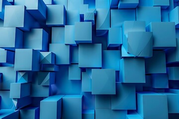 abstract blue cubic geometric shapes futuristic 3d background