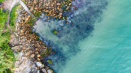 santa catarina garopaba brazilian beach drone top photo