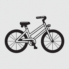 Bicycle simple cartoon icon, vector illustration on transparent background