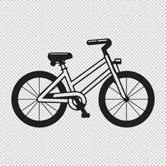 Fototapeta premium Bicycle simple cartoon icon, vector illustration on transparent background