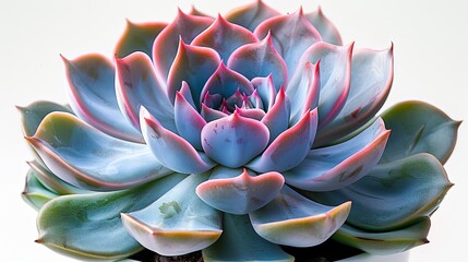 A beautiful rosette succulent with pink edges on the leaves - obrazy, fototapety, plakaty