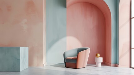 Minimalistic and elegant design featuring pastel shades smoothly transitioning across the canvas, providing a peaceful and creative space - obrazy, fototapety, plakaty