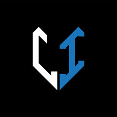 LI letter logo design on Black background. LI creative initials letter logo concept. LI letter design.
