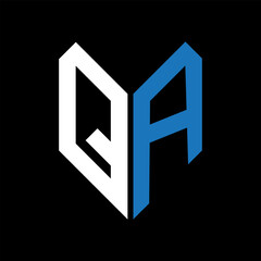 QA letter logo design on Black background. QA creative initials letter logo concept. QA letter design.
