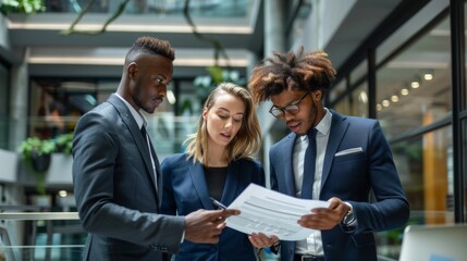 A Team Reviewing Business Documents