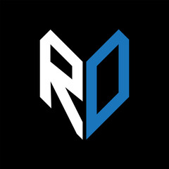 RD letter logo design on Black background. RD creative initials letter logo concept. RD letter design.
