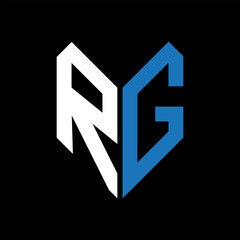 RG letter logo design on Black background. RG creative initials letter logo concept. RG letter design.
