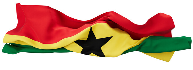 Vibrant Ghanaian Flag Billowing with Pan-African Colors and Lone Black Star