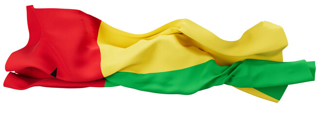 Vibrant Flag of Guinea-Bissau Billowing with Red, Yellow, and Green