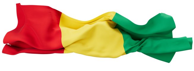 Boldly Waving Flag of Guinea with Vivid Pan-African Colors