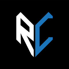 RL letter logo design on Black background. RL creative initials letter logo concept. RL letter design.
