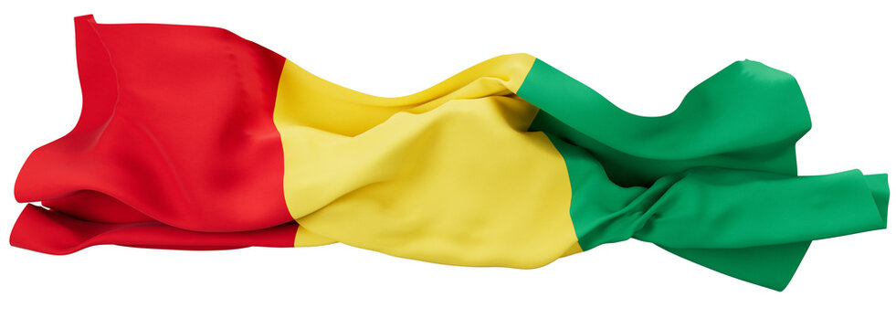 Boldly Waving Flag of Guinea with Vivid Pan-African Colors - Powered by Adobe