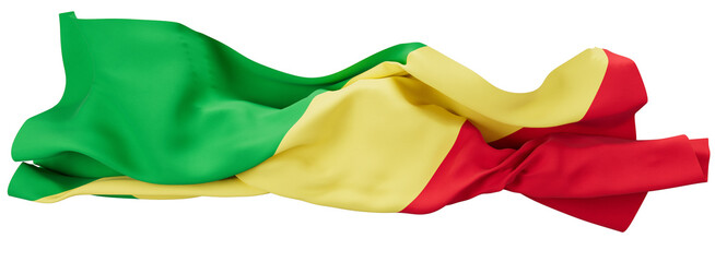 Lush Green, Vibrant Yellow, and Bold Red Flag of the Republic of the Congo Waving