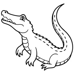 crocodile lineaart vector illustration