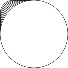 Circle flowing blend out line for badges, tag, label, element, banner
