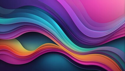 Vibrant Gradient Layers in Glass Background