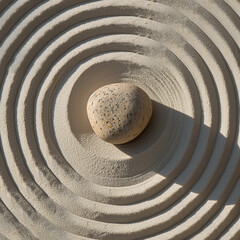 Fototapeta na wymiar Zen garden with sand
