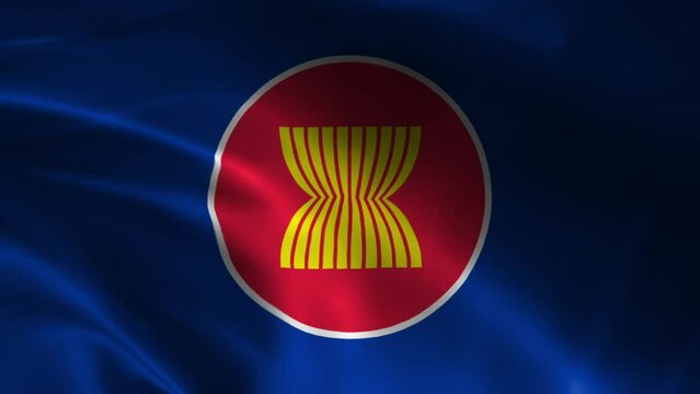 Abstract illustration of Asean flag on a map, isolated on background