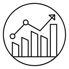 graph with arrow vector illustration