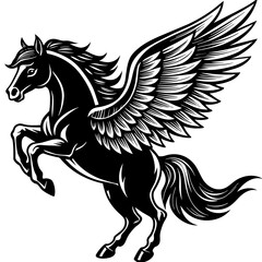 horse with wings vector illustration