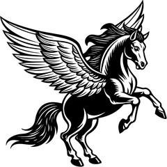 horse with wings vector illustration