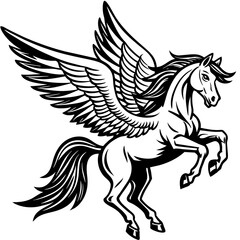 horse with wings vector illustration