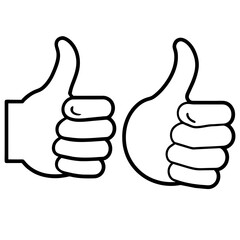 thumb up and down vector illustration