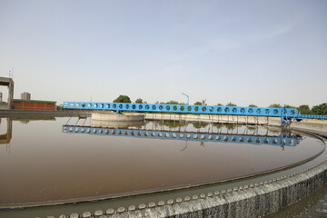 wastewater treatment facility. Sludge sedimentation tank