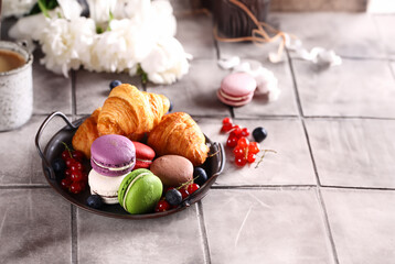 traditional macaroons with different fillings - 793982255