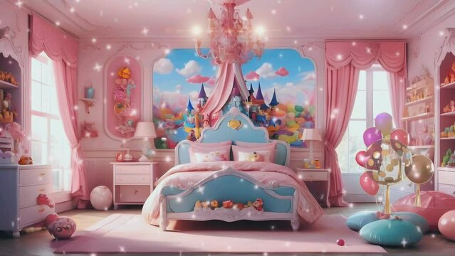 decorating a girl's room with shades of pink with a candy kingdom theme