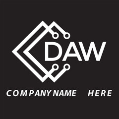 DAW letter logo design. DAW creative initials letter logo concept. DAW letter design.
