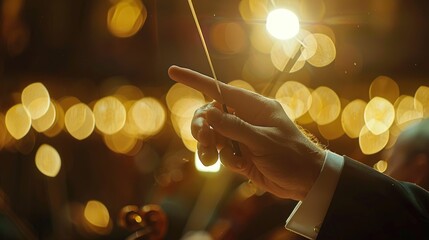 The delicate dance of a conductors fingers, orchestrating with precision