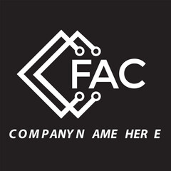 FAC letter logo design. FAC creative initials letter logo concept. FAC letter design.
