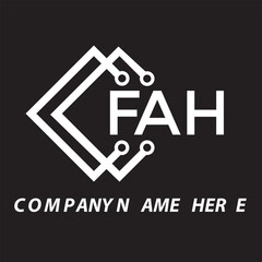 FAH letter logo design. FAH creative initials letter logo concept. FAH letter design.
