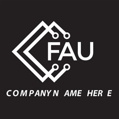 FAU letter logo design. FAU creative initials letter logo concept. FAU letter design.
