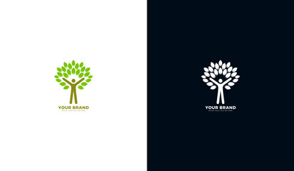 Natural healthy lifestyle logo. Health, fit, leaf icon. Vector illustration design