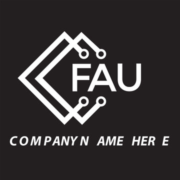 FAU letter logo design. FAU creative initials letter logo concept. FAU letter design.
