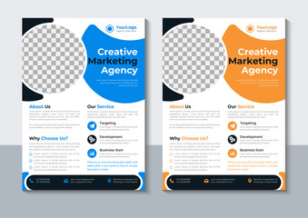 Creative Business Flyer Design Template, Marketing, Annual Report, layout, Vector Illustrator
