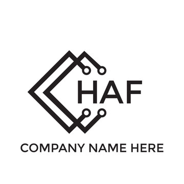 HAF letter logo design. HAF creative initials letter logo concept. HAF letter design.
