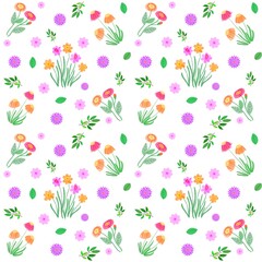 seamless pattern flower and leaves for background, backdrop, wallpaper, clothes Artwork