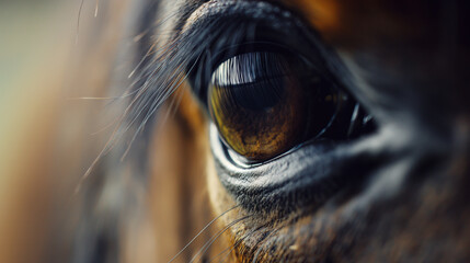 Olhos de uma cavalo - Macro - obrazy, fototapety, plakaty