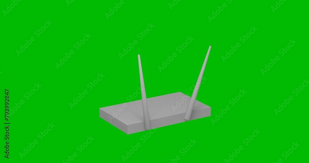 Poster animation of rotation of a white router symbol with shadow. simple and complex rotation. seamless lo