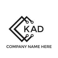 KAD letter technology logo design on white background. KAD creative initials letter IT logo concept. KAD setting shape design
