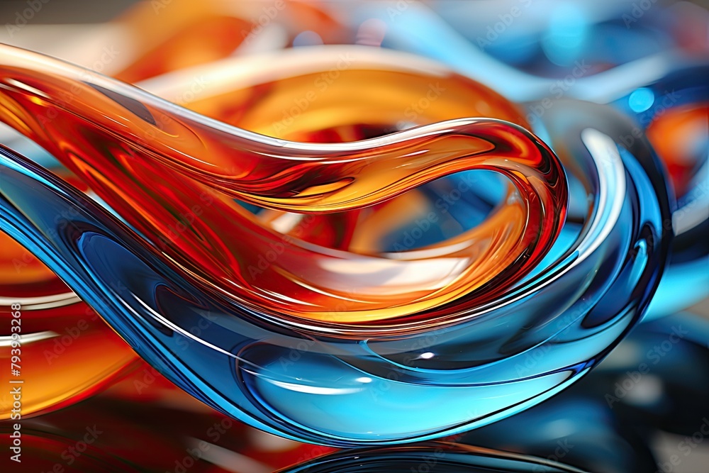 Fototapete a detailed view showing a vibrant, colorful object sitting on a table surface