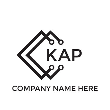 KAP letter technology logo design on white background. KAP creative initials letter IT logo concept. KAP setting shape design
