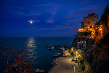 Magic of the Cinque Terre. Timeless images. Monterosso, the port, the beach and the ancient village...