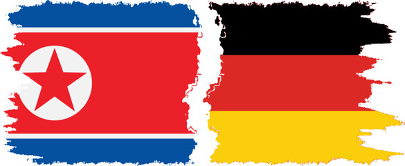 Germany and North Korea grunge flags connection vector