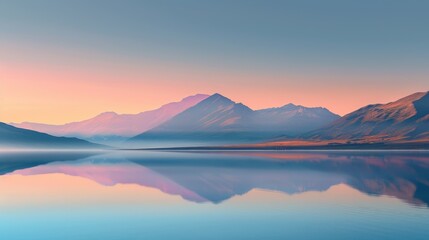 A beautiful mountain range with a lake in the foreground