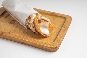 Turkey ham and cheese paratha roll