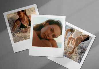 Retro Polaroid Photo Frame Mockup - obrazy, fototapety, plakaty